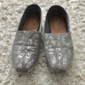 Toms canvas slip-ons with silver feathers